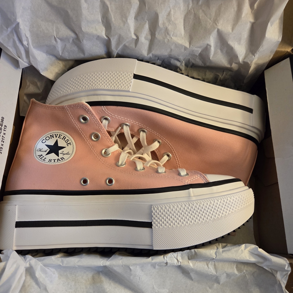 NIB!! Converse Chuck Taylor All Star Lift Double Stack Pink Womens 8 - Picture 3 of 4